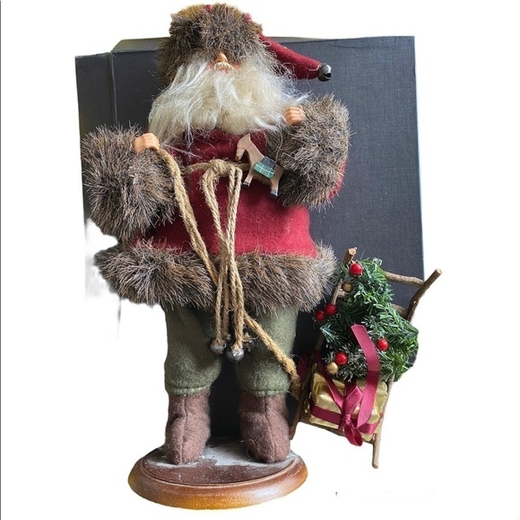 Santa Clause with sled and toy Holiday Decor Christmas Ornament - Picture 1 of 3